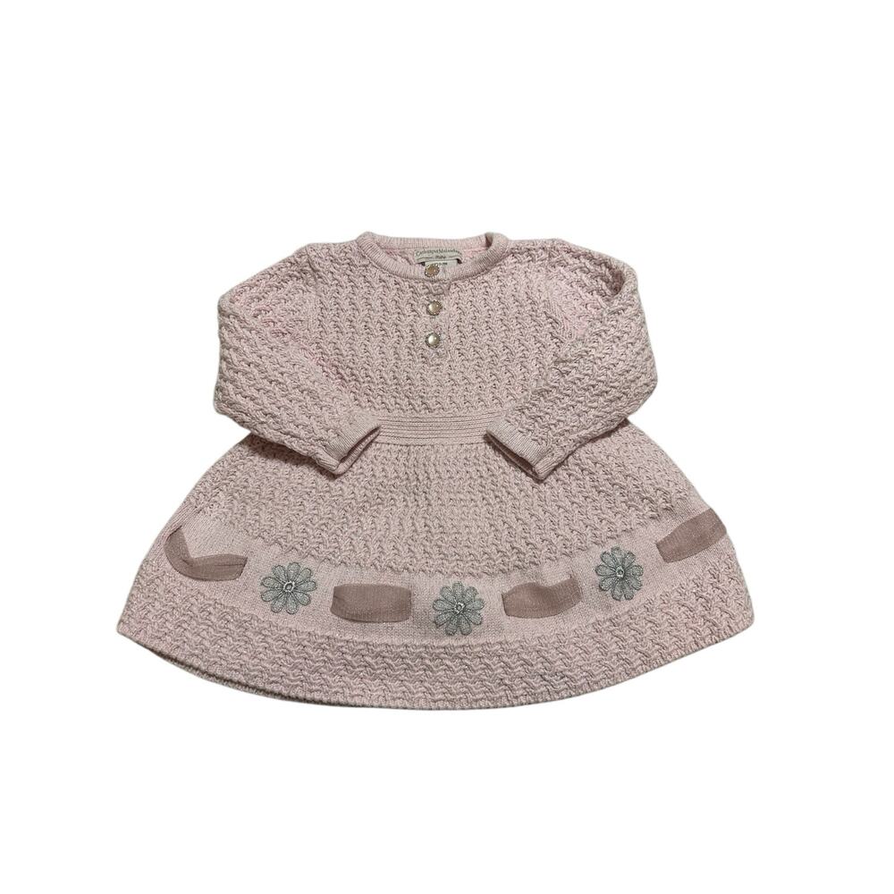 Beautiful Catherine Malandrino Mini Baby Pink Sweater Dress Size 6-9 Months